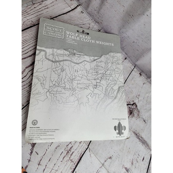 BSA Boy Cub Scout Wolf Head Table Cloth Weights Stainless Steal 4 Pack New - Picture 3 of 5